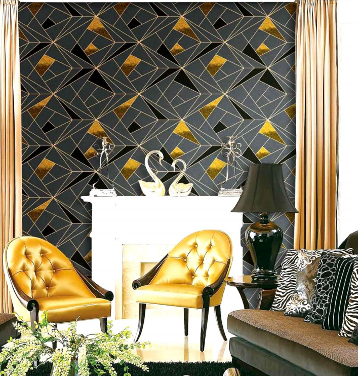 Home damask designs wall paper  rolls, 3D geometric flower pattern for home decor