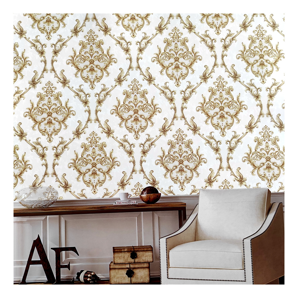 Damask designs wallpaper room 3d pvc wallpaper for walls decorative wallpaper for restaurant