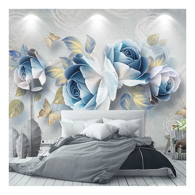 18D 16D 8D luxury High-quality decorative 3d 8d mura lflower wallpaper murals house