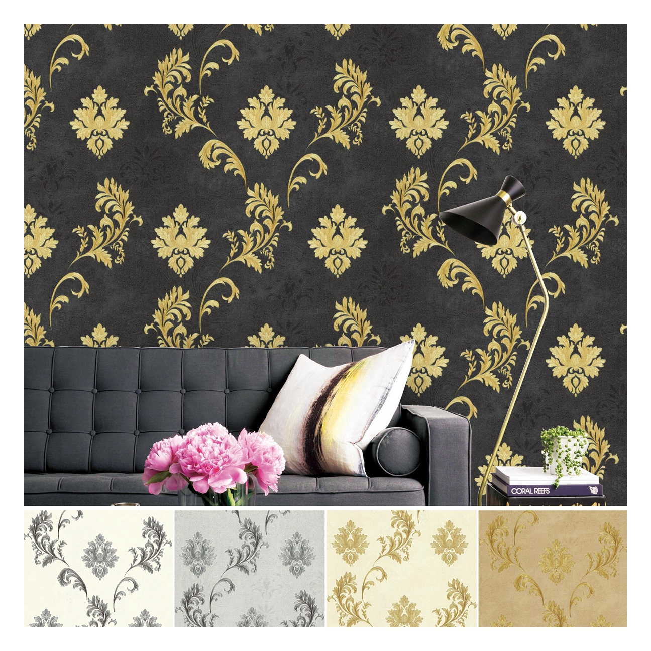 Designs custom WallPaper Vinyl Popular Home wall paper 3d wallpaper for home decoration