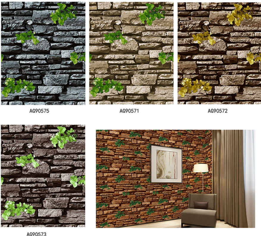 2021 new flower designs papel tapiz 3d wallpaper ,  pvc brick wallpaper home