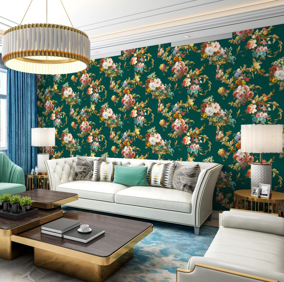 Floral Design Interior 3d Wallpaper Pvc Wallpaper Forest Room wallpaper home decoration