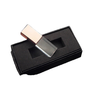 Rose Gold Cristal Transparent USB 3.0 Flash Stick 32G 64gb 128gb customized logo crystol USB flash drives with box