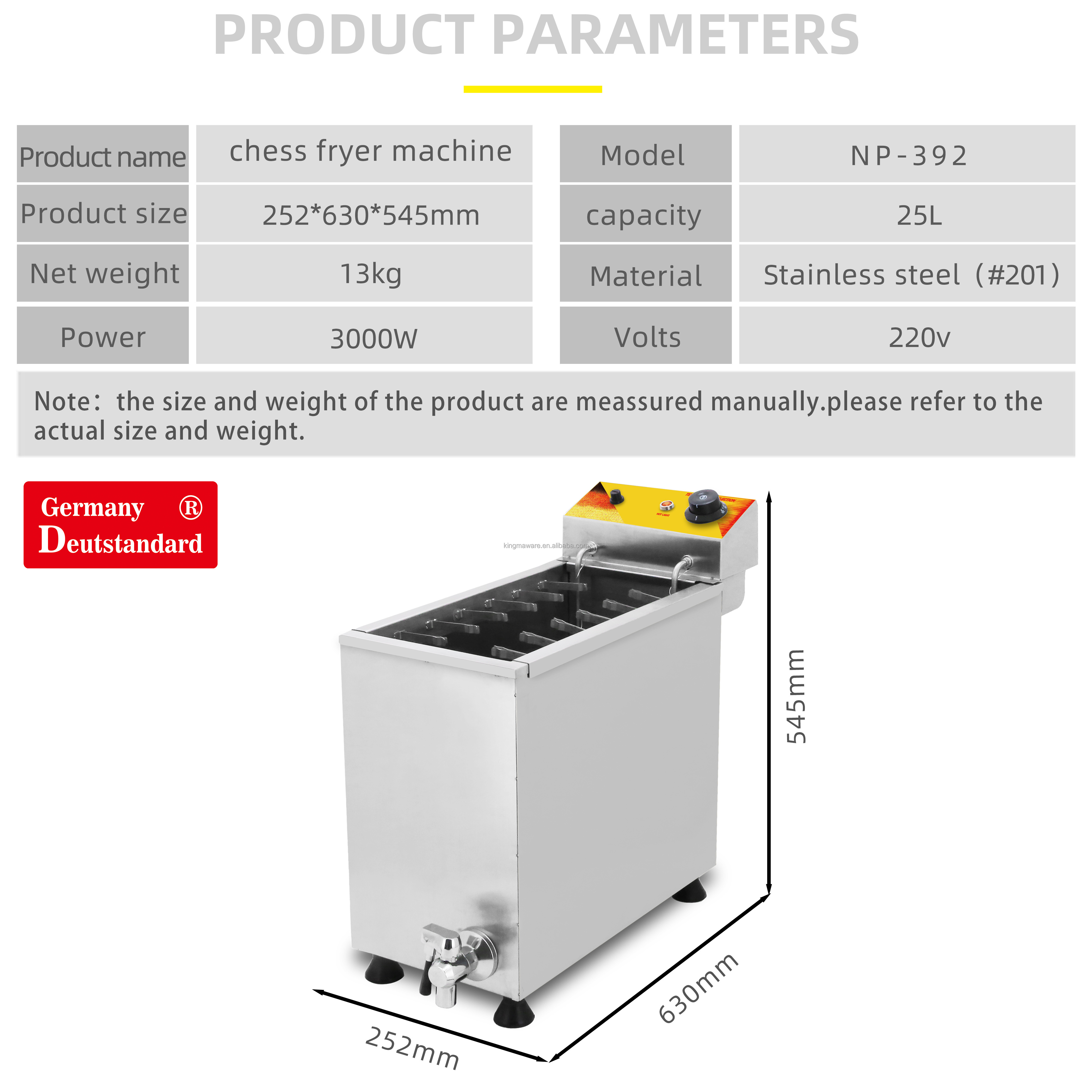 snack food machine electric 3000w cheese hot dog frying maker kitchen corn hot dog fryer machine