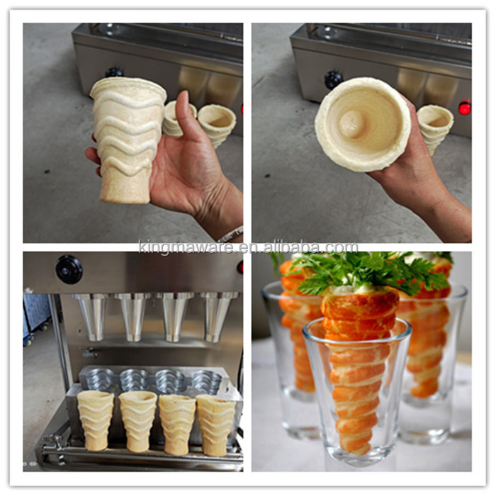 Pizza Cone Mould Maker Automatic Cone Baking Machine / Ice Cream Cone Making Machine / Pizza Waffle Cone Production Line