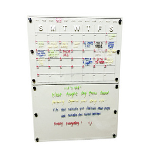 Acrylic Magnetic Monthly and Weekly Calendar for Fridge, Clear Set of 2 Dry Erase Board Calendar for Fridge Reusable Planner