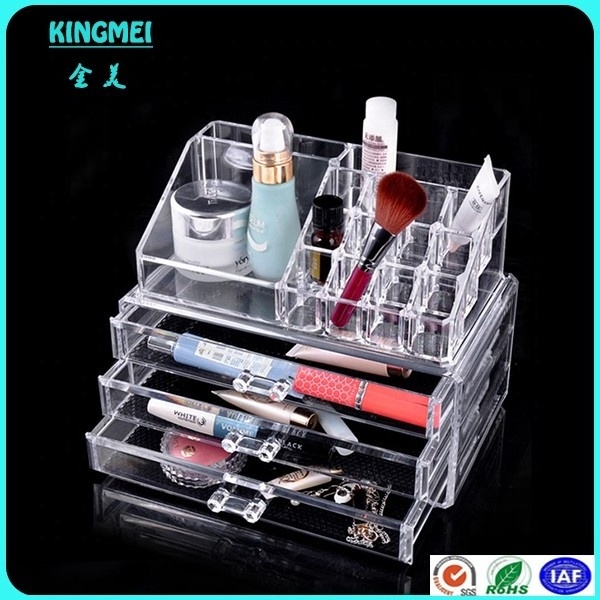 Makeup organize Acrylic Large Capacity Desk Case with Drawers for Cosmetics Lipsticks Jewelry Makeup Brush Storage Clear Makeup