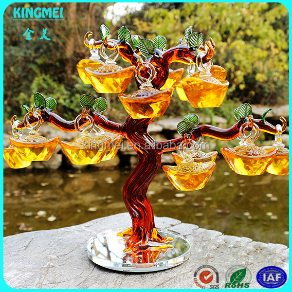 China custom made k9 red crystal apple tree for home decoration