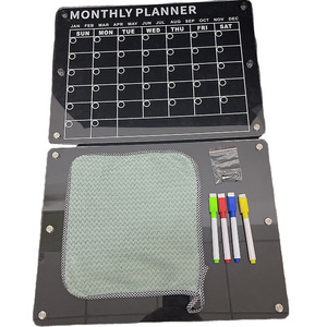 Factory Customized Monthly Weekly Daily Planner Calendar Fridge Clear Acrylic Fridge Magnetic Dry Eraser Board with makers