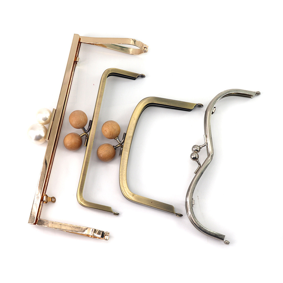 Bag Parts Custom Shape Handbag Hardware Clutch Frame Metal Purse Frame Kiss Lock For Handbag