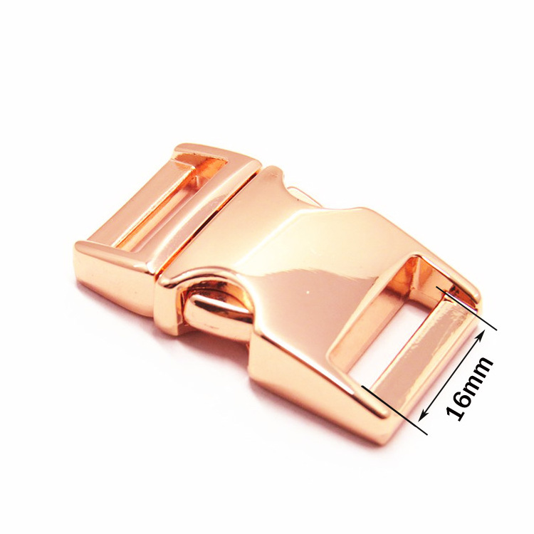 High Quality Zinc Alloy 16mm Custom Logo Adjustable Side Quick Release Buckles for Dog Collars