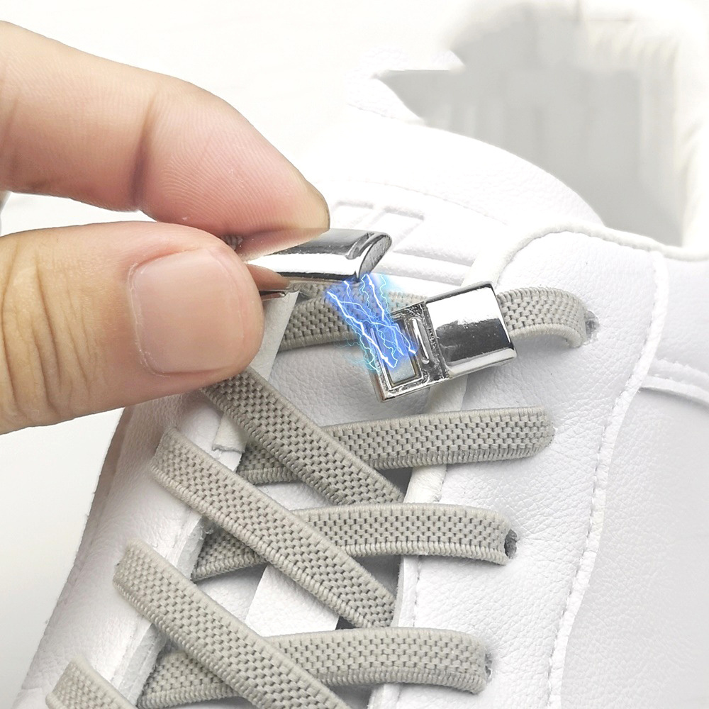 Wholesale Flat no-tie no-tie elastic elastic loafer laces magnetic magnetic shoe buckles shoe accessories