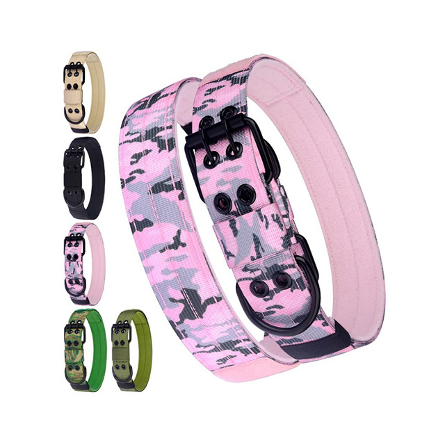 Pet Suppliers Custom Nylon Camo Dog Collar Medium Large Camouflage Heavy Duty Tactical Dog Collar