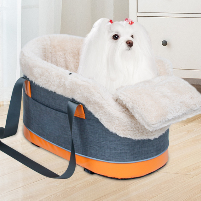 Dog Car Seat Pet Carrier - Car Booster Dog Seat Travel Bags with Easy Carrying Strap Pet Going Out Handbag for Winter