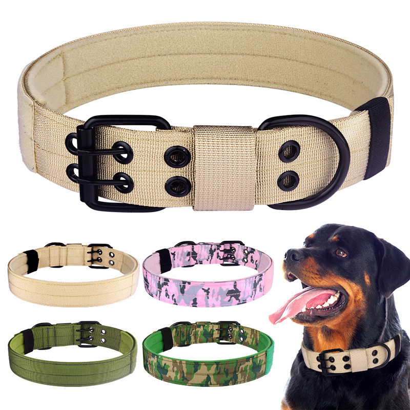 Pet Suppliers Custom Nylon Camo Dog Collar Medium Large Camouflage Heavy Duty Tactical Dog Collar