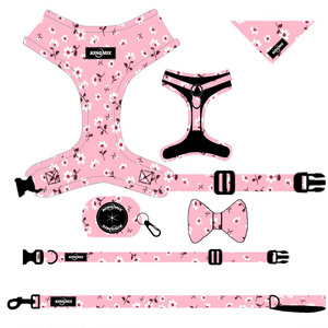 Hot Selling Neoprene Dog Harness set Customized Designs Dog Collar Dog leash No Pull Pet Harness Adjustable