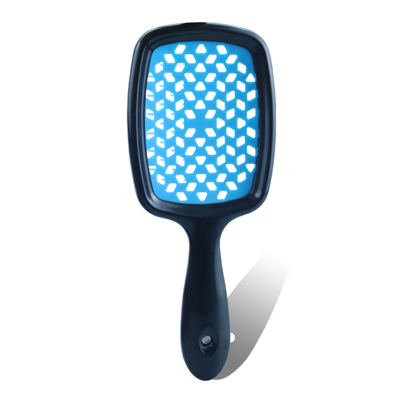 Soft and Hard Customized Logo ABS Paddle Hollowing Out Vent Brush Shower Plastic for Curly  Wet Thick Hair Detangling Hair Brush