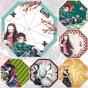 34 style Japan anime Kimetsu no Yaiba Demon Slayer outdoor fold  windproof waterproof stick umbrellas paraguas