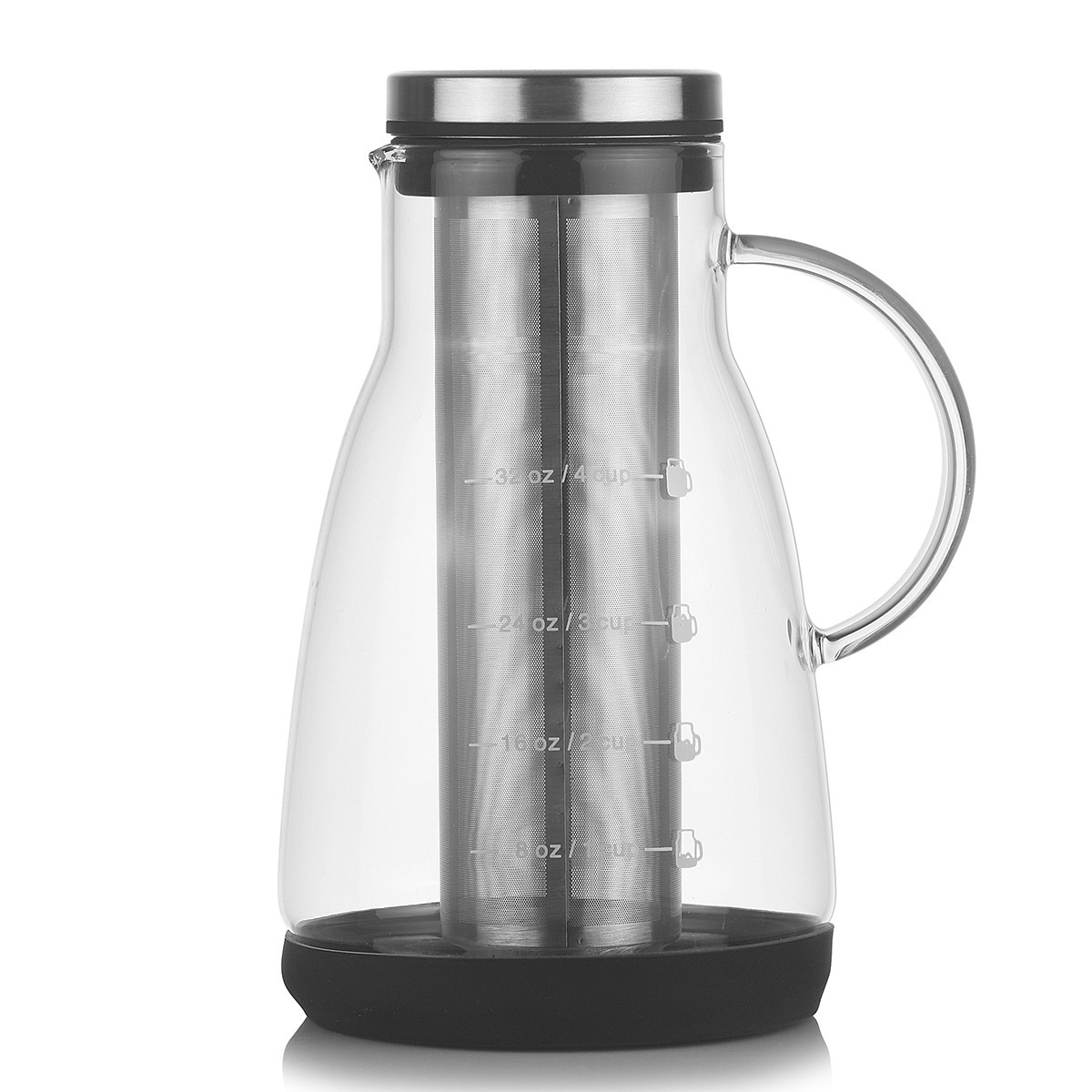 Cold Brew Coffee Maker 960ml Paperless Iced Coffee Maker and Tea Brewer with Easy to Clean Reusable Stainless Steel Mesh Filter