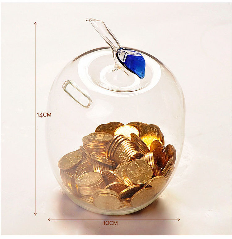 Cute Design Transparent Glass Coin Bank Piggy Money Saving Box Pig Bank for Girls Boys Kid Children