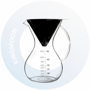 Hot Sale 1L Transparent Borosilicate Glass Pour over Coffee Dripper Set Modern Design 4-Cup 6-Cup 8-Cup Pour over Coffee Pot