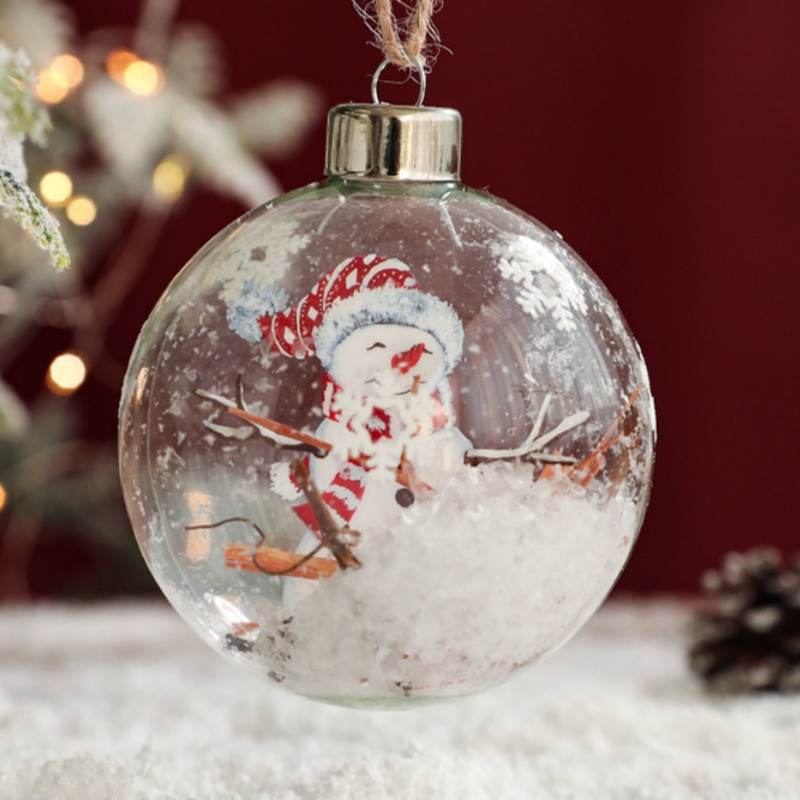 Wholesale Glass Christmas Ball Transparent DIY Ornaments Photo Ornament Ball