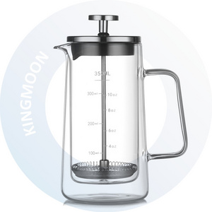 French Press Coffee Maker 304 Stainless steel filter, Heat Resistant Durable, Easy to Clean, safe lead free Borosilicate Glass