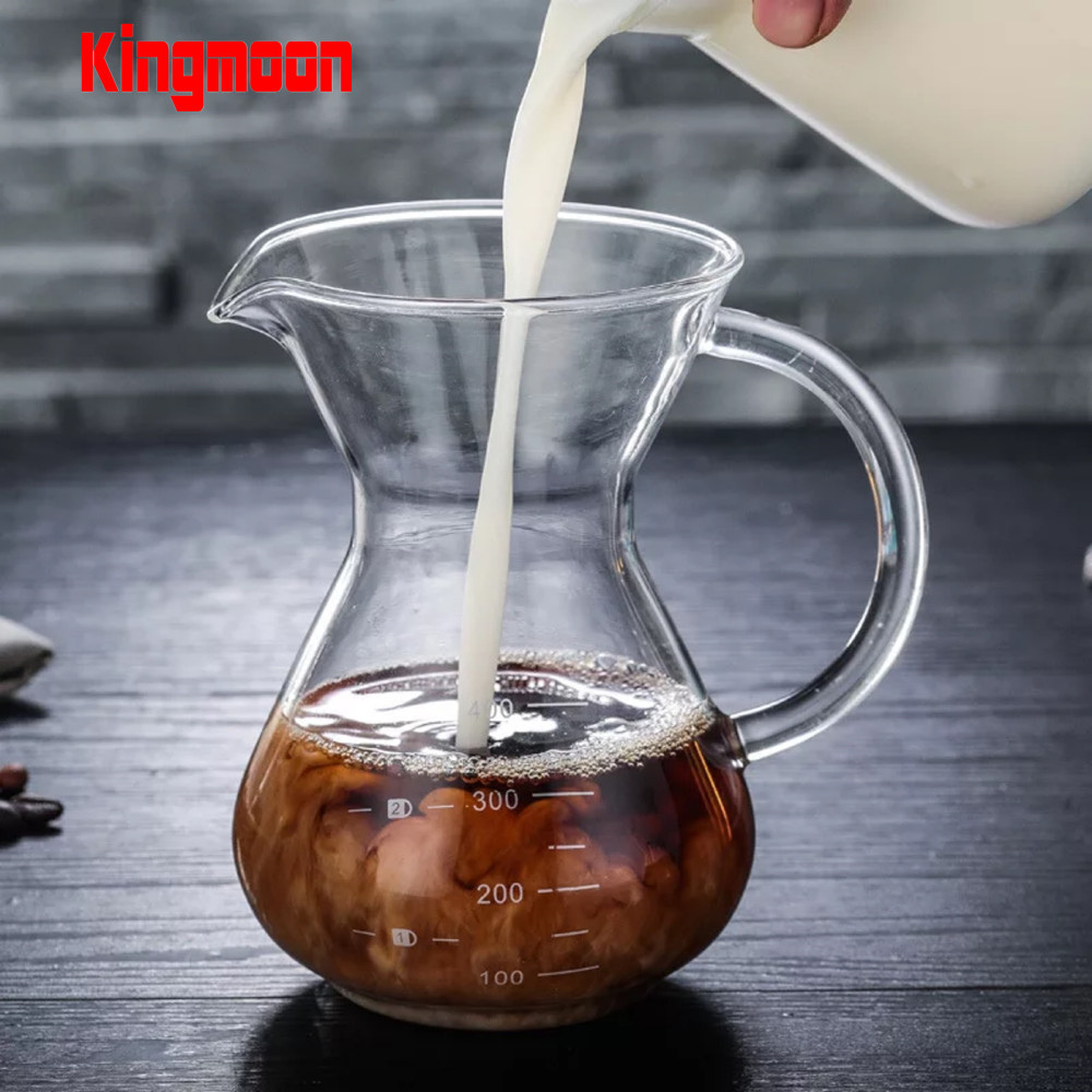 Coffee Dripper Pour Over Coffee Brewer Maker Glass Drip Coffee Pot with Double-Layer Stainless Steel Cone Filter