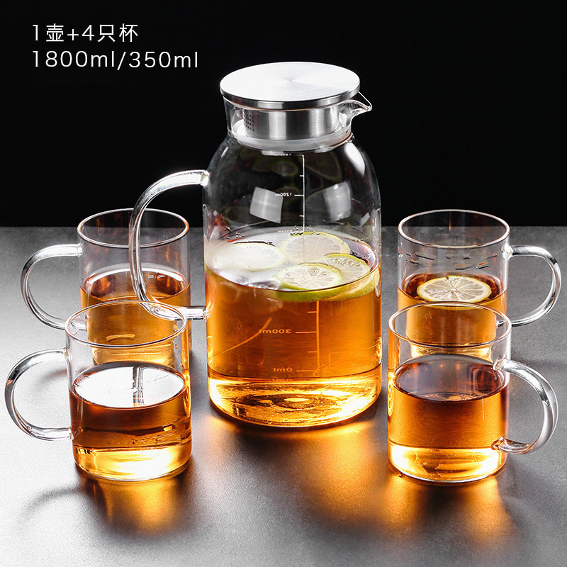 Glass Water Pitcher Large Capacity Water Tea Pot with Safe Filter Iced Tea Pitcher