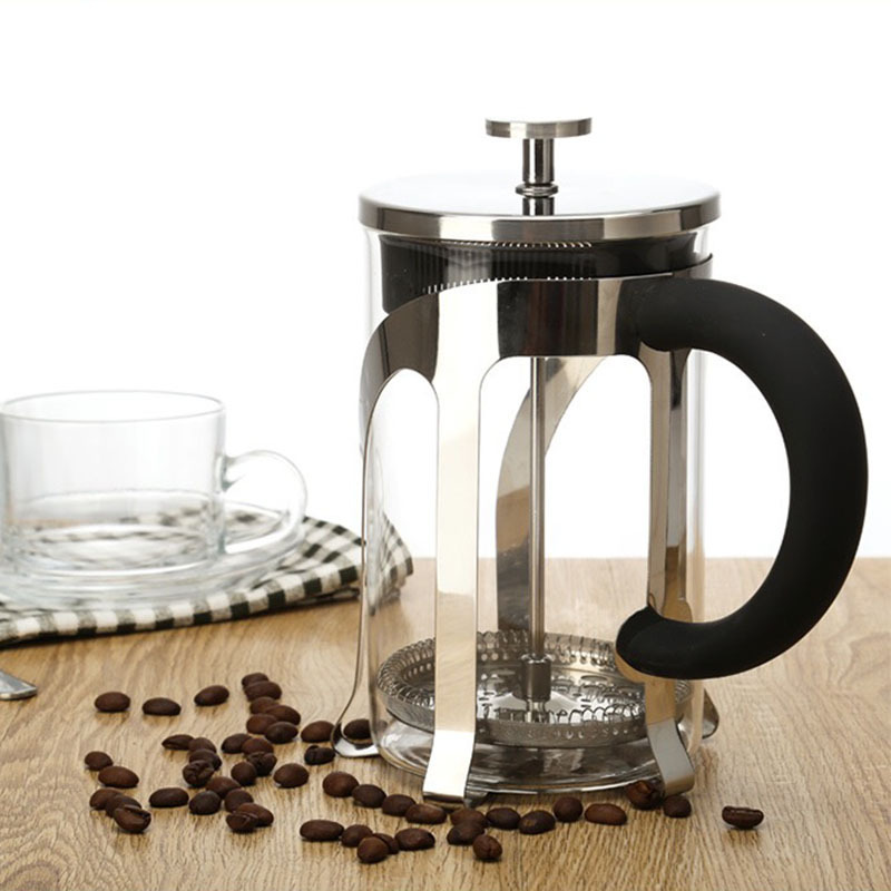 Stainless Steel European Glass Small French Press Coffee Maker and Tea Press