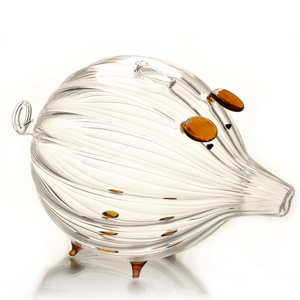 Cute Design Transparent Glass Coin Bank Piggy Money Saving Box Pig Bank for Girls Boys Kid Children