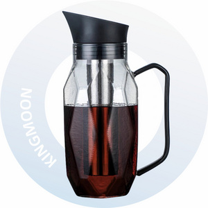 1500ml Borosilicate Airtight Cold Brew Iced Coffee Maker Geometric Glass Tea Maker With Removable Infuser