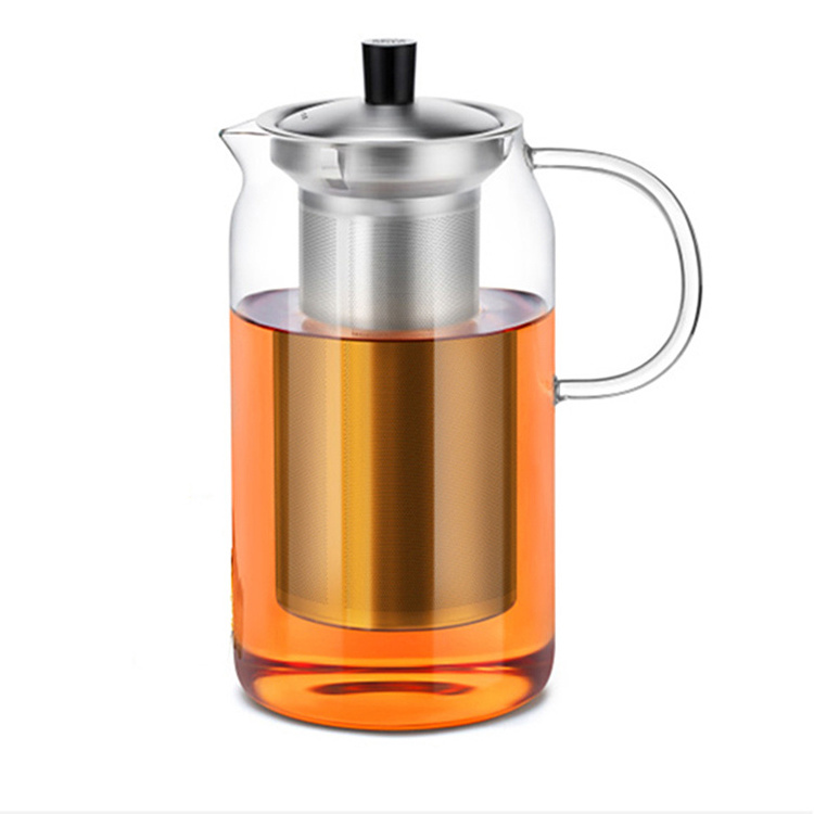 1500ml Tea Kettle and tea pot Maker Glass Teapot with Removable Loose Tea Infuser Stovetop Safe Glass teapot