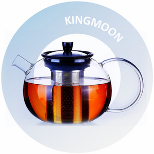 Leaf Tea Gas Stove Top Safe Large Borosilicate Glass Tea Kettle Teapot with Removable Stainless Steel Infuser for Loose