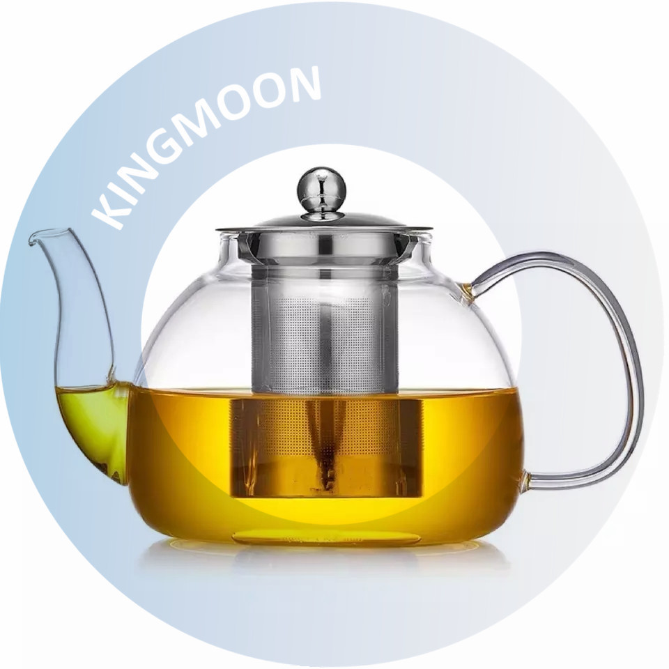 40oz/1200ml Borosilicate Glass Tea Pot Stainless Steel Infuser Hand Use Modern Coffee Tea Sets Sustainable Loose Leaf Tea Teapot