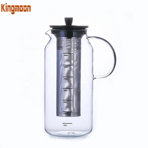 1500ml high borosilicate glass cold brew coffee tea maker with stainless steel filter and scale loose leaf iced tea infuser