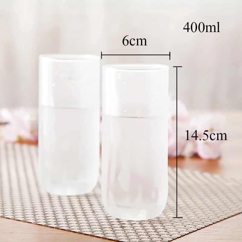 Sandblasting glass mug frosted glass cup white frosted drinking glass mug for sale