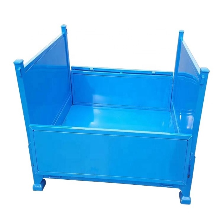 Industrial metal storage cage stackable warehouse turnover boxes with strong carrying capacity