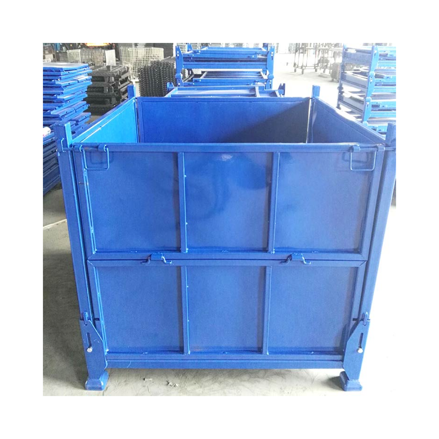 Industrial metal storage cage stackable warehouse turnover boxes with strong carrying capacity