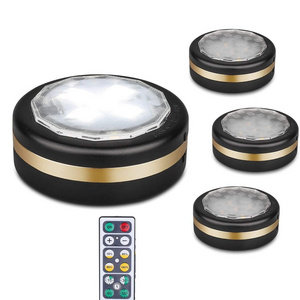 Battery Operated LED Puck Steps Stick up Lights Indoor Under Counter Cabinet Light with Remote Control