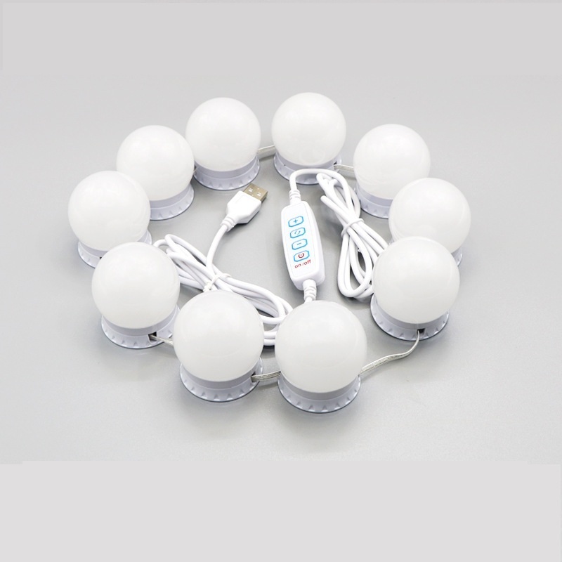 14 bulbs DIY led mirror light tricolor makeup light USB dimming mirror headlight 45mm 360 vanity mirror light bulbs