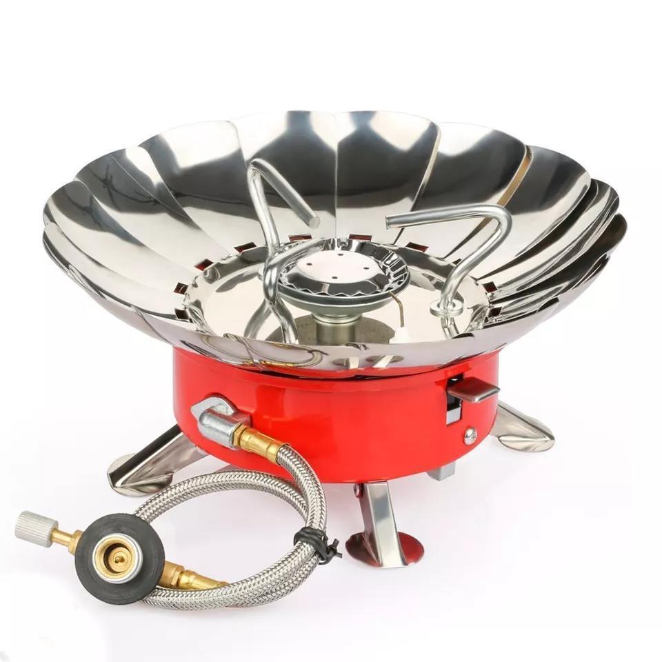 butane gas cartridge windproof camping Stainless Steel stove lotus gas burner stove Mini Portable Cooking Picnic Gas Stove