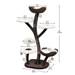 Cats Toy Hammock Cat Tree Tower Tall Funny Flower Shape Cat Scratching Post House Scratcher