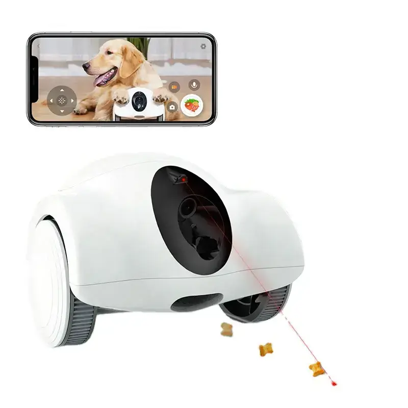 Factory Custom camera dog interactive feeder wifi link cat companion Food Treat Automatic Dispenser Cat Dog Interactive Toy