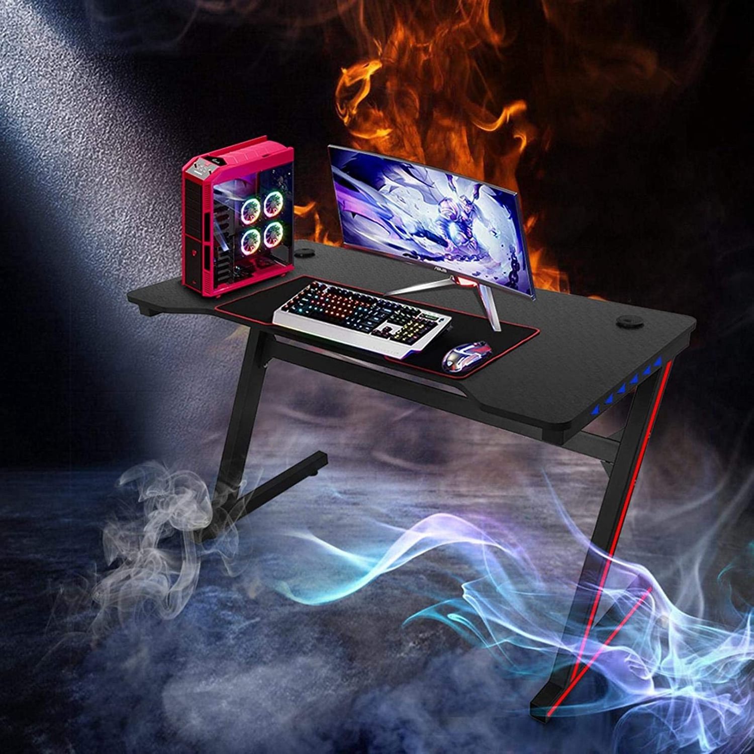 Mesas Para Computadoras Hot Selling Z Shaped Design Gaming Table Pc Desk Mesa Gamer Escrivaninha