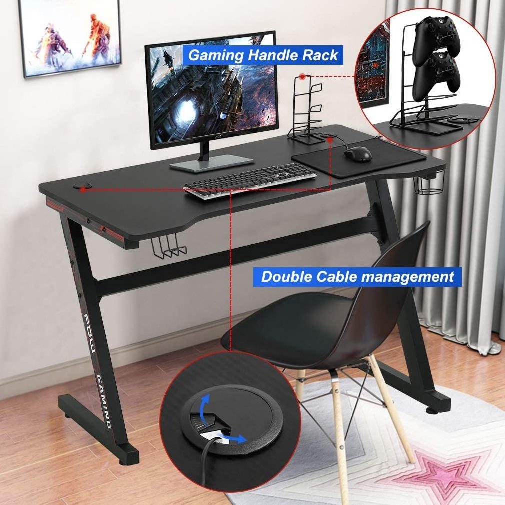 Mesas Para Computadoras Hot Selling Z Shaped Design Gaming Table Pc Desk Mesa Gamer Escrivaninha