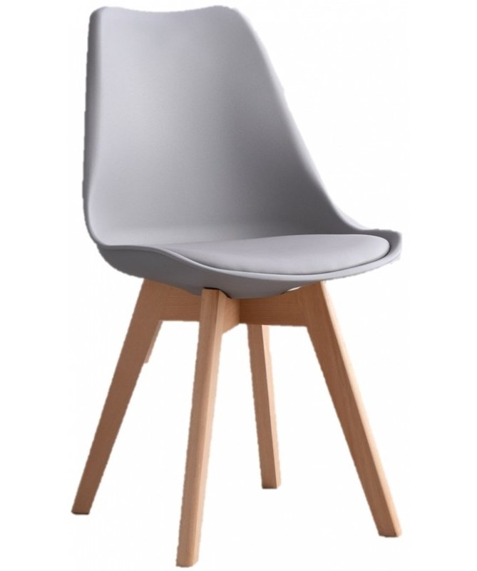 Modern Designer Home Kitchen Furniture Nordic PU Cushion Wood Leg Plastic Chair for Sale