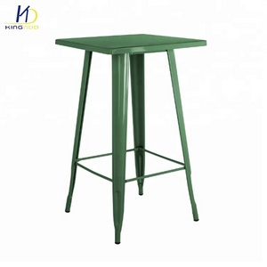 Square Night Club Metal Framed Bar Table For Restaurant And Bars Iron Top Bar Tables