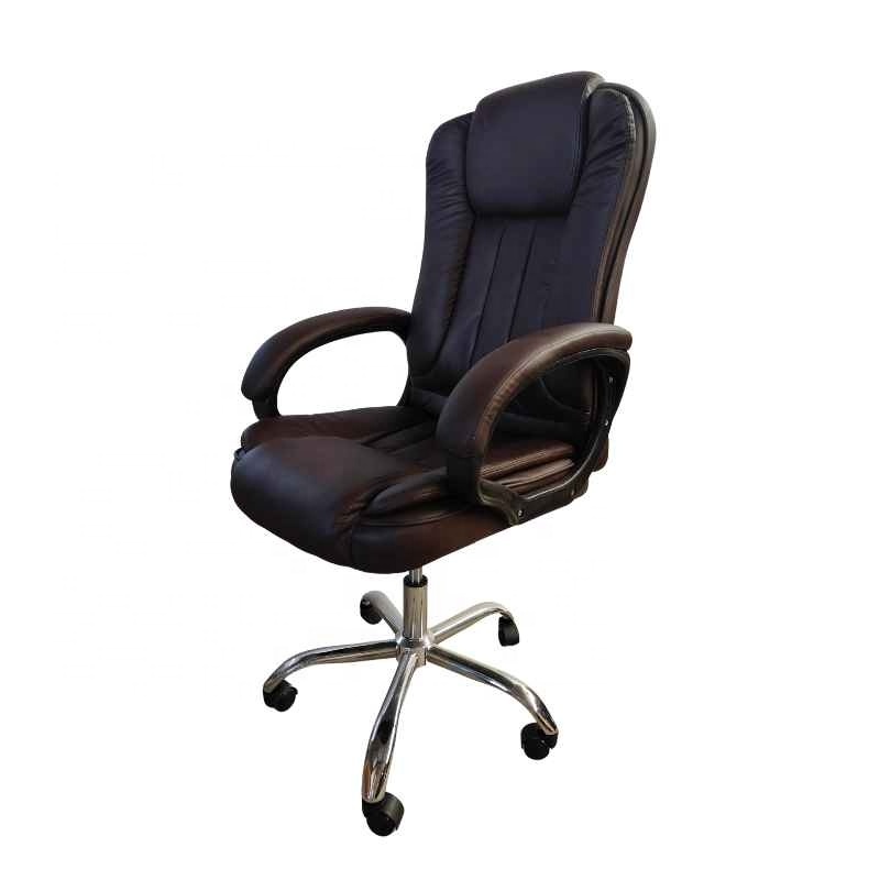 Good Quality Big Luxury  Ergonomic Office Chair With Tilt Mechanism Brown Wide Seat Revolving Chair Office