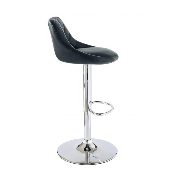 Commercial Used High Quality Pu Leather Black Round Bar Stool Outdoor High Bar Stools For Sale